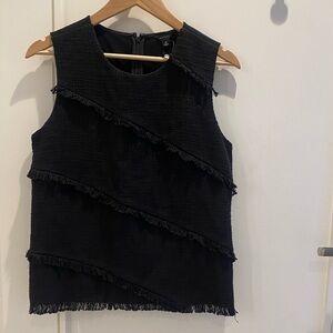 Ann Taylor fringe tweed top, size medium,